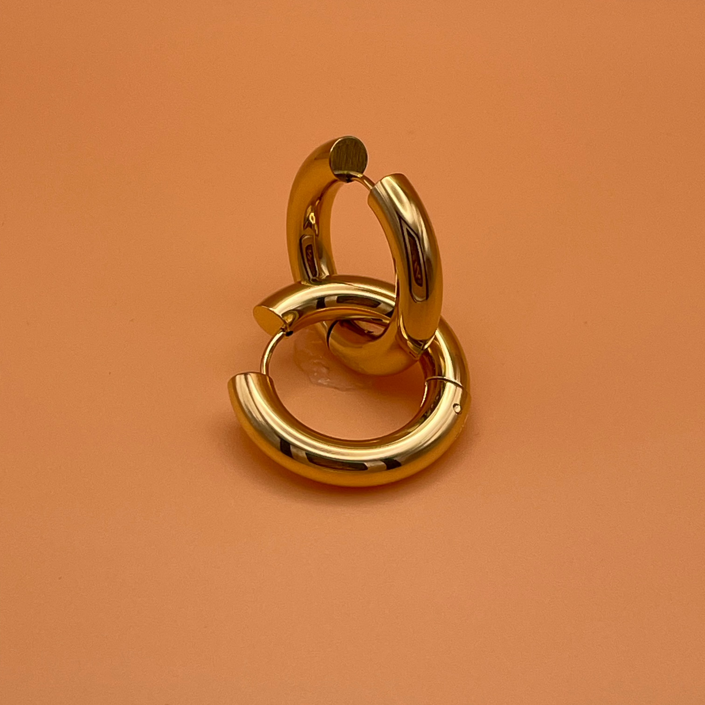 The Angie - Stainless Steal Chunky Gold Plated Hoop Earrings