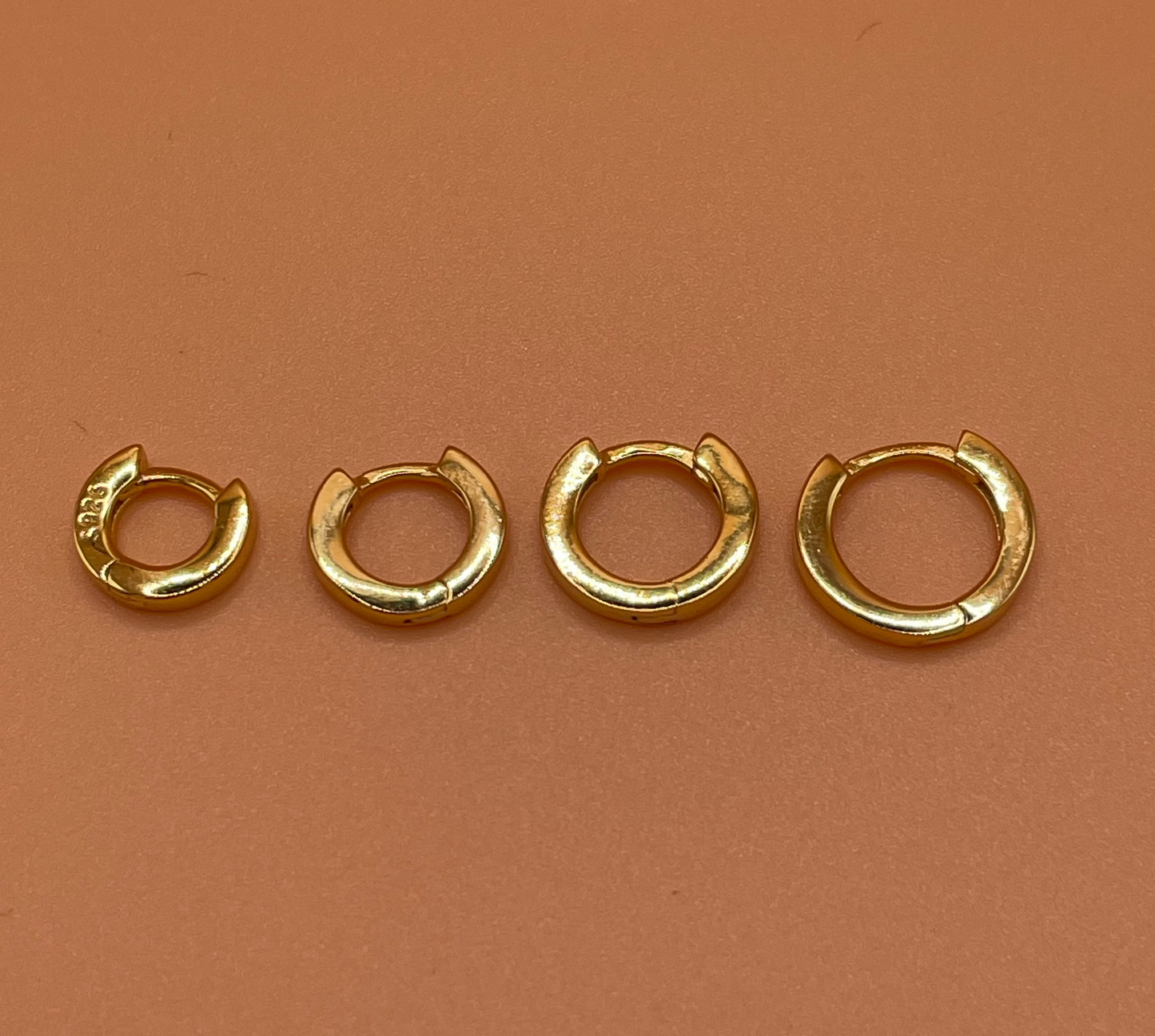 The Stacey - Tiny 18k Gold Plated 925 Silver Huggie Hoop Earrings