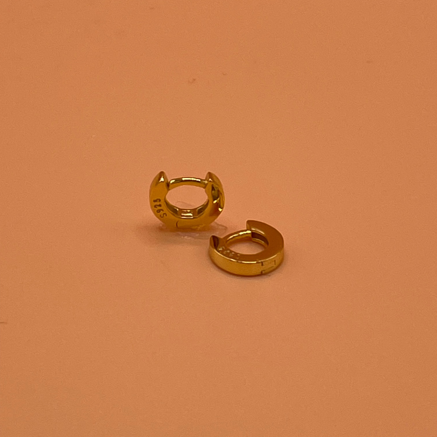 The Stacey - Tiny 18k Gold Plated 925 Silver Huggie Hoop Earrings