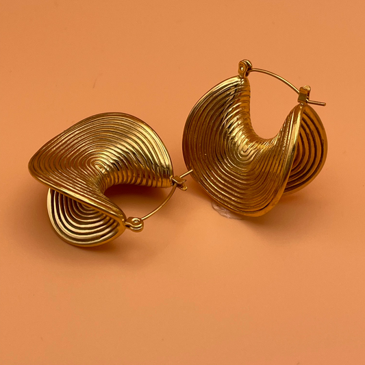 The Auburn - 14k Gold-Plated Stainless Steel Geometric Statement Waterproof Earrings