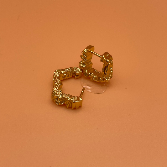 The Edith -  18k Gold Plated Crease Hoops