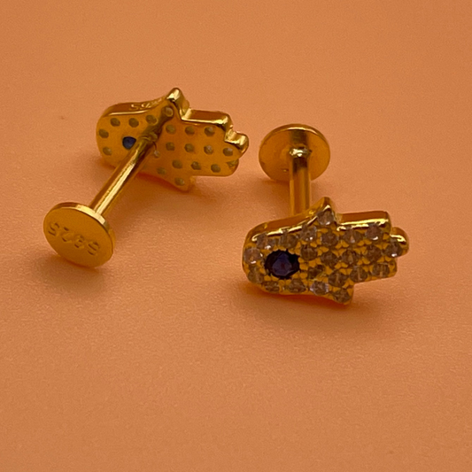 The Lucy -  Diamante Hand Stud Earrings